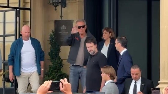 Bruce Springsteen a la salida del Hotel María Cristina este lunes.