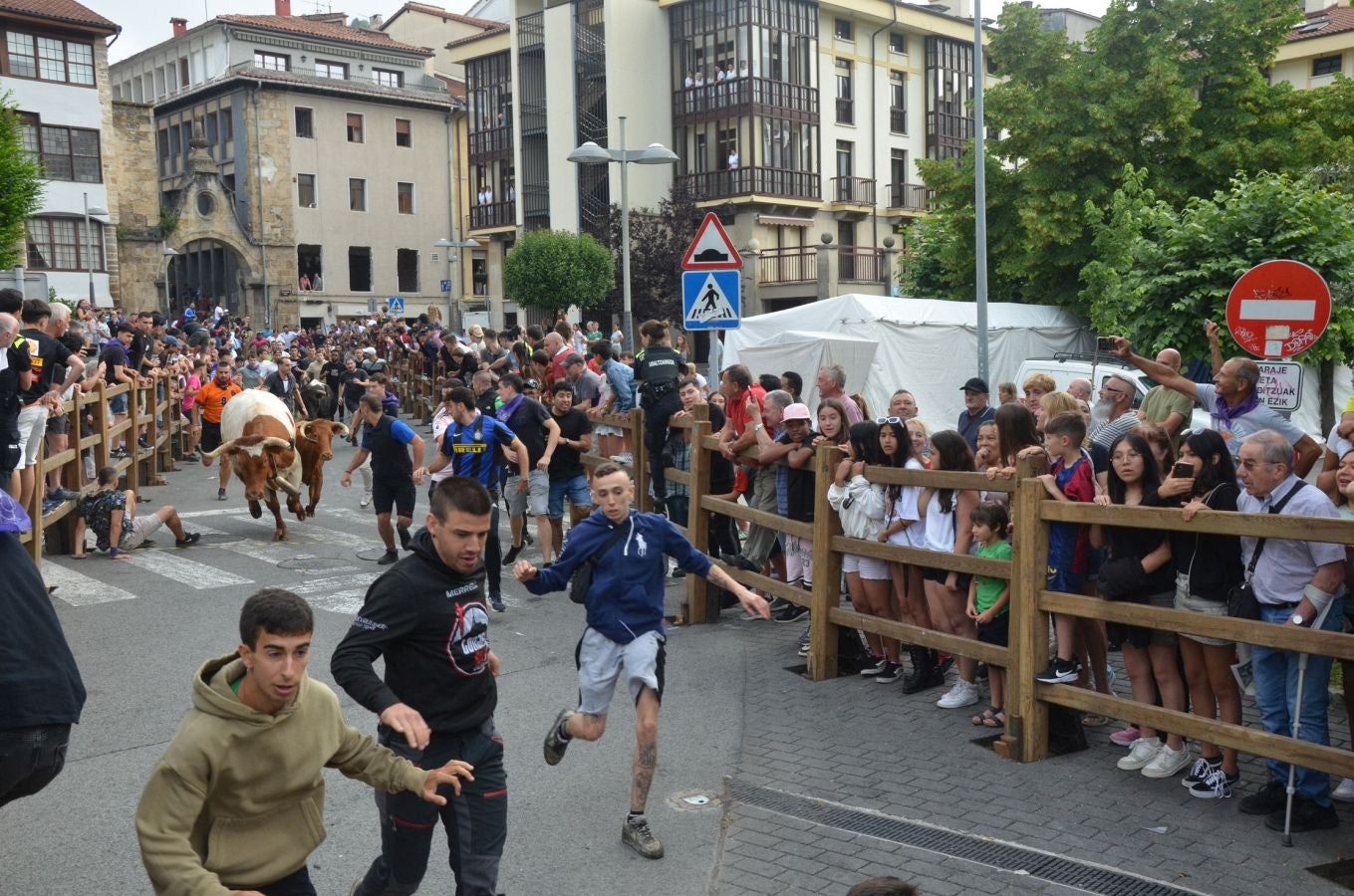 Primer encierro de las fiestas de Arrasate