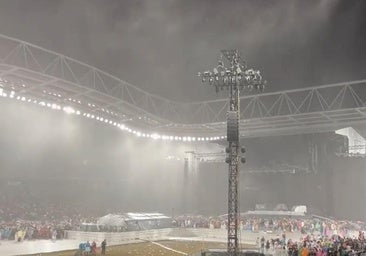 Así ha sido la tormenta que ha detenido el concierto del Boss