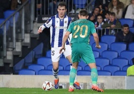Magunazelaia, durante un partido con la Real la pasada temporada ante el Dinami Kiev
