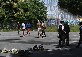 Intervención policial y de bomberos la semana pasada en el edificio.