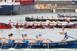 Zarautz, Zumaia, Arkote y Santurtzi, en la regata de Pasaia.