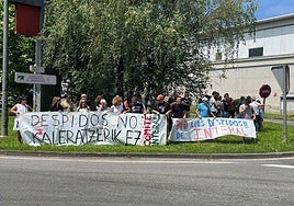 Protesta de trabajadores en Interal.