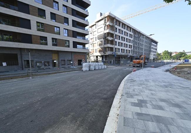 Obras en el desarrollo de Ciudad Jardín, en el barrio donostiarra de Loiola, donde el Gobierno Vasco proyecta 98 VPO de alquiler.
