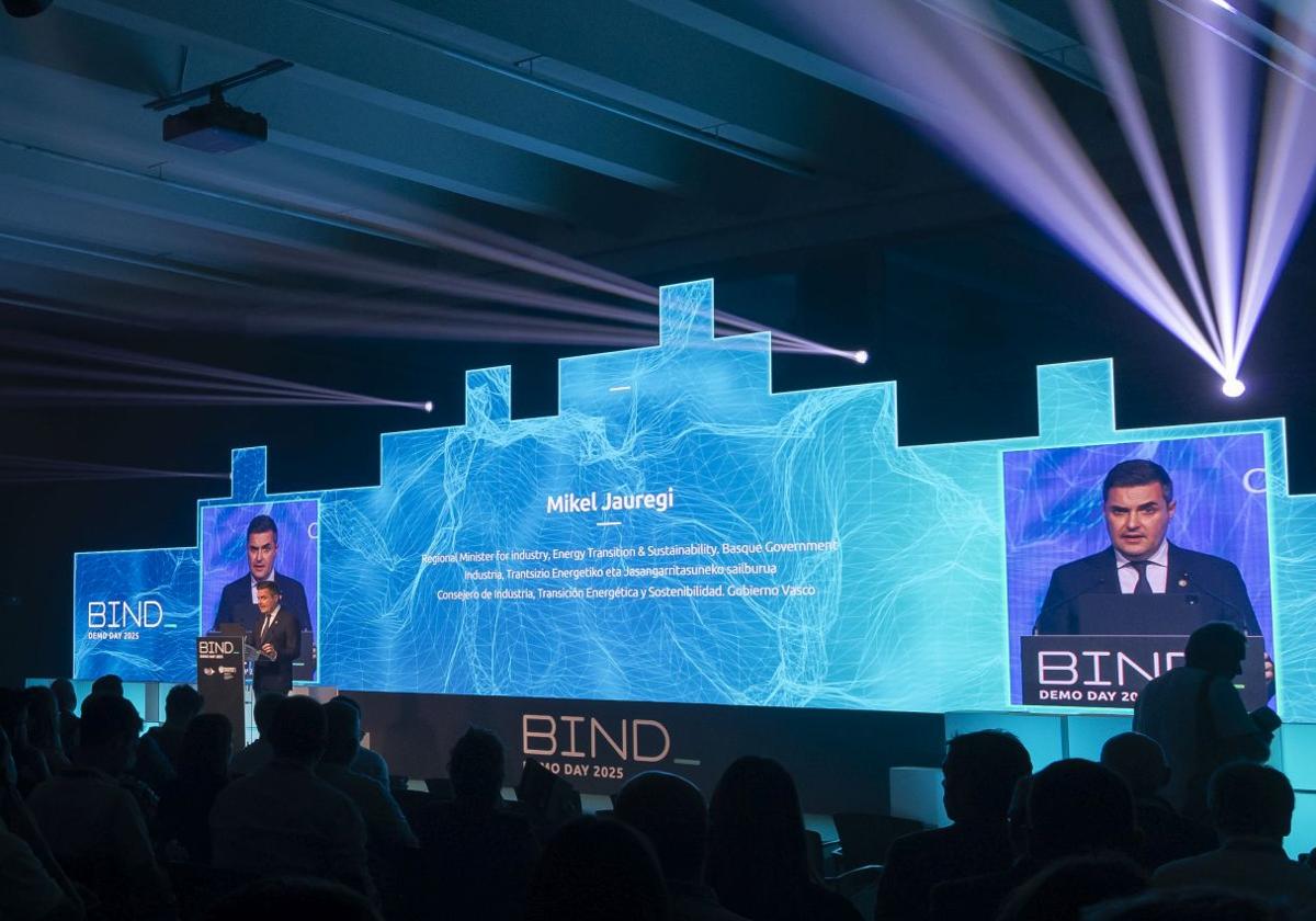 Mikel Jauregi en el evento de BIND sobre innovación y desarrollo celebrado en el Kursaal