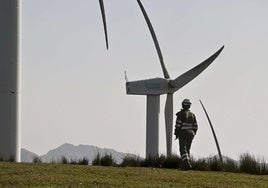 Parque eólico de Elguea-Urkilla, entre Araba y Gipuzkoa, el único en marcha en nuestro territorio.