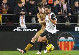 Encuentro entre el Valencia y la Real Sociedad en Mestalla en la pasada temporada.
