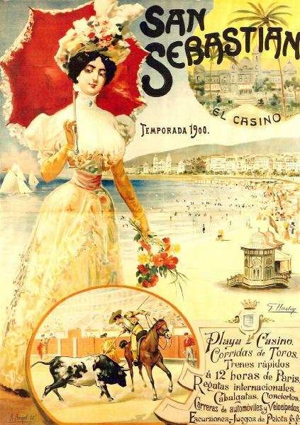 Cartel de veraneo en San Sebastián de la 'Belle Époque'
