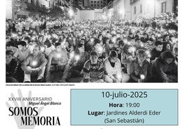 Cartel de la campaña de homenaje en el 28 aniversario del secuestro y asesinato de Miguel Ángel Blanco.