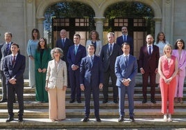 El lehendakari y sus consejeros en el Palacio Miramar, el pasado verano.