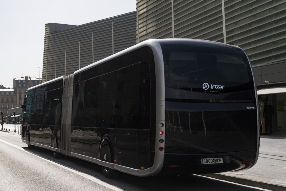 Imagen de un modelo de un ejemplar del autobús eléctrico enviado por Irizar al Reino Unido.