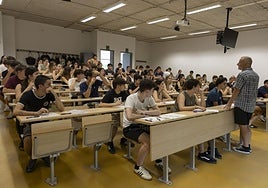 Alumnos guipuzcoanos en el examen de la Selectividad de este año.