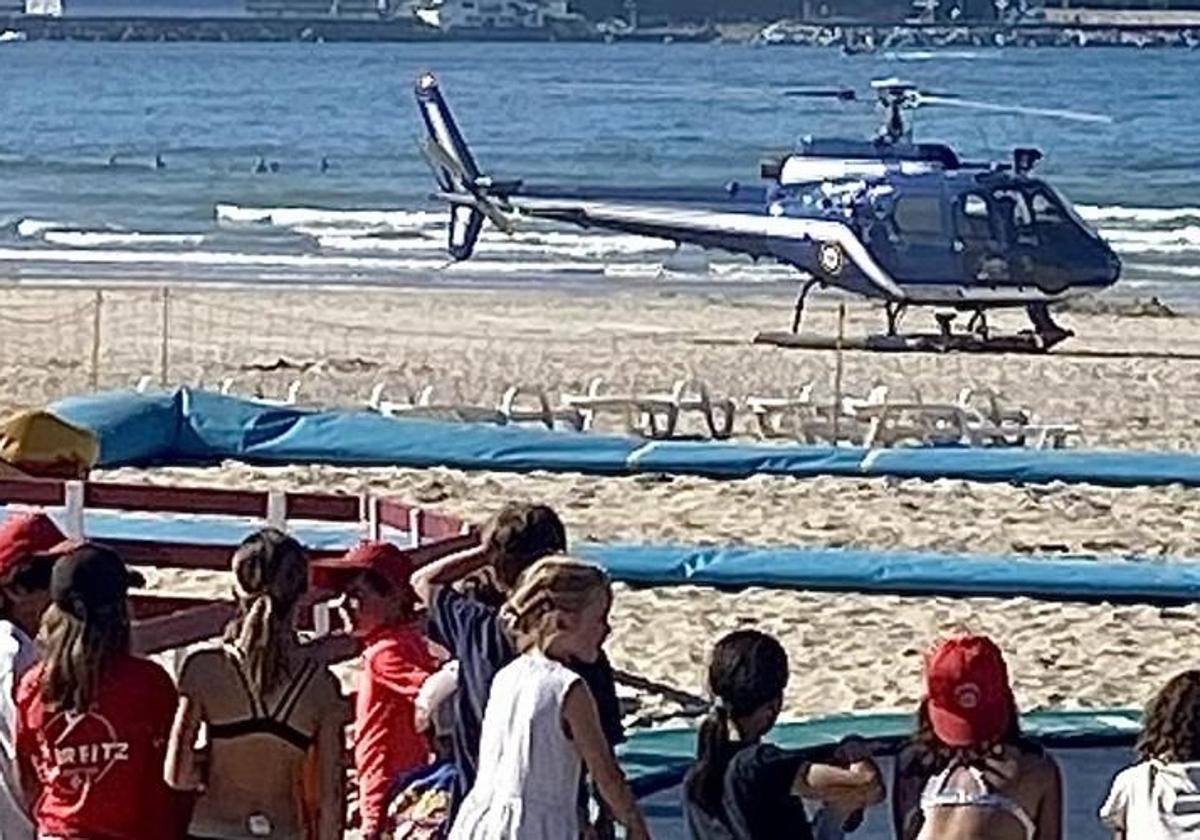 Una gran parte de la Grande Plage de Hendaya fue evacuada y los niños del Club Neptune fueron trasladados.