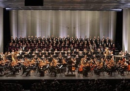 El Orfeón Donostiarra y la Orquesta de Touluse en el concierto de Montpellier.