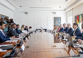 Instante de la reunión celebrada esta tarde en Madrid.