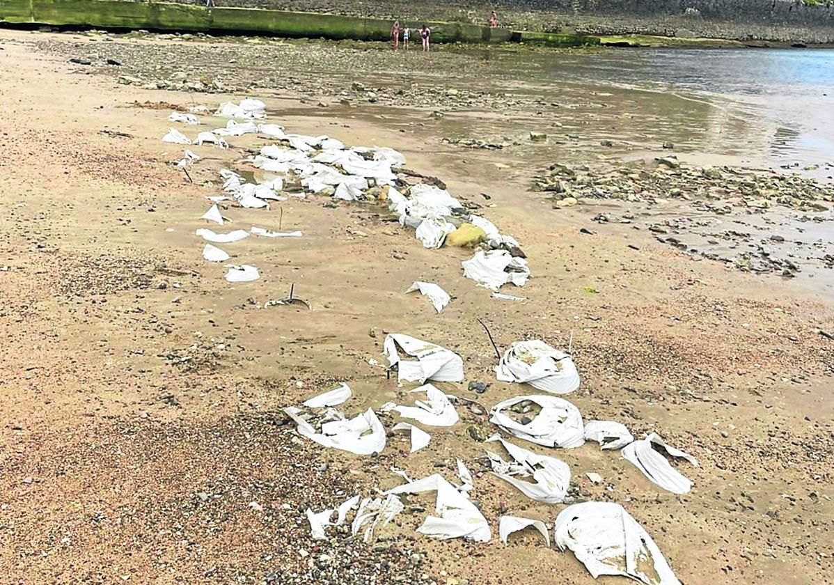 Denuncia J. D. de Robles: «Hay que salvar el pecio porque es muy ecológico. Sin embargo, este es el resultado final en la playa de Ondarreta, a fecha 7 de julio del presente año, de tan 'rigurosa y científica prospección histórica' del pasado año que interesó y, seguramente, costó tanto también».