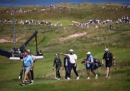 Rahm, de blanco, ayer.