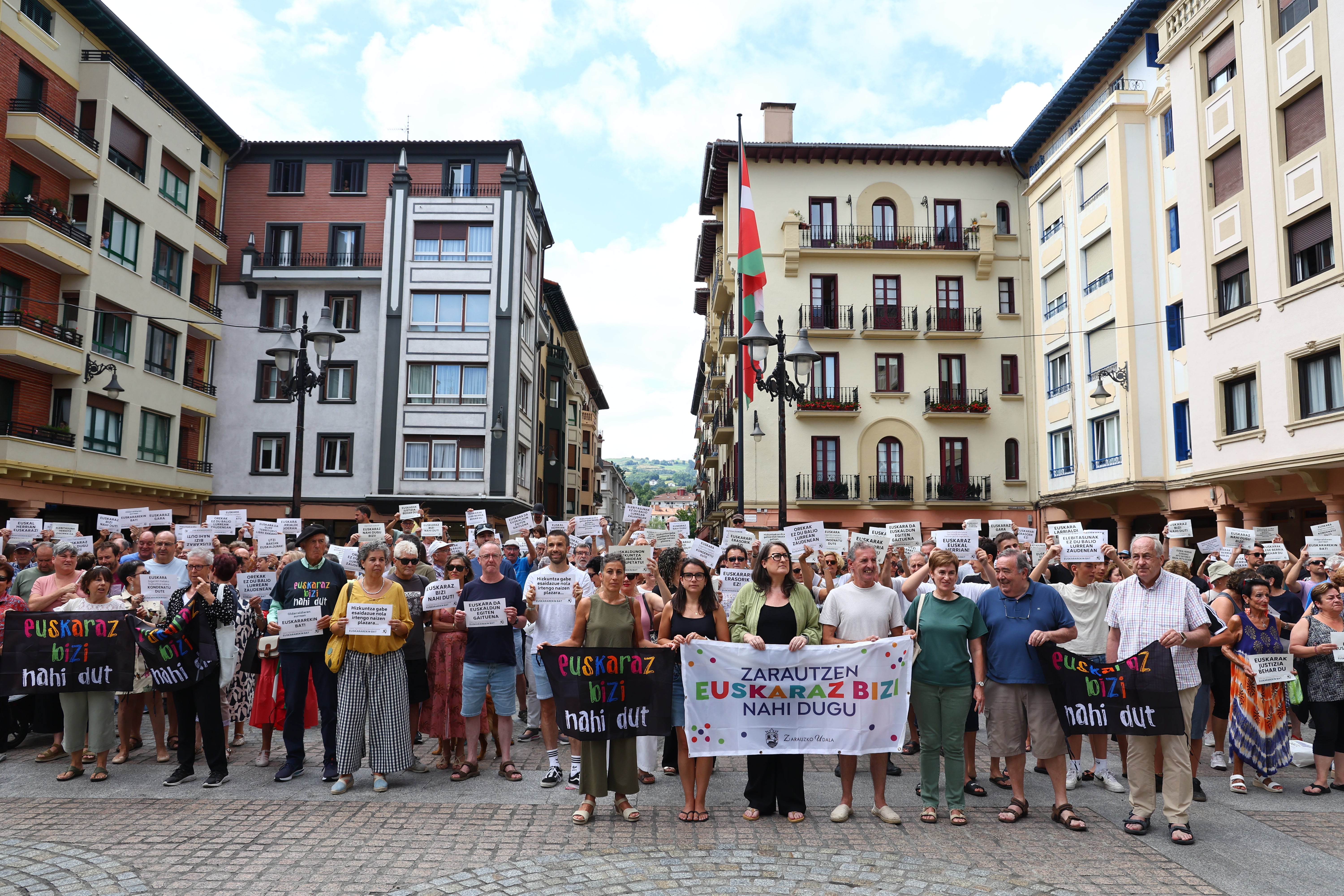 Concentración en Zarautz esta mañana