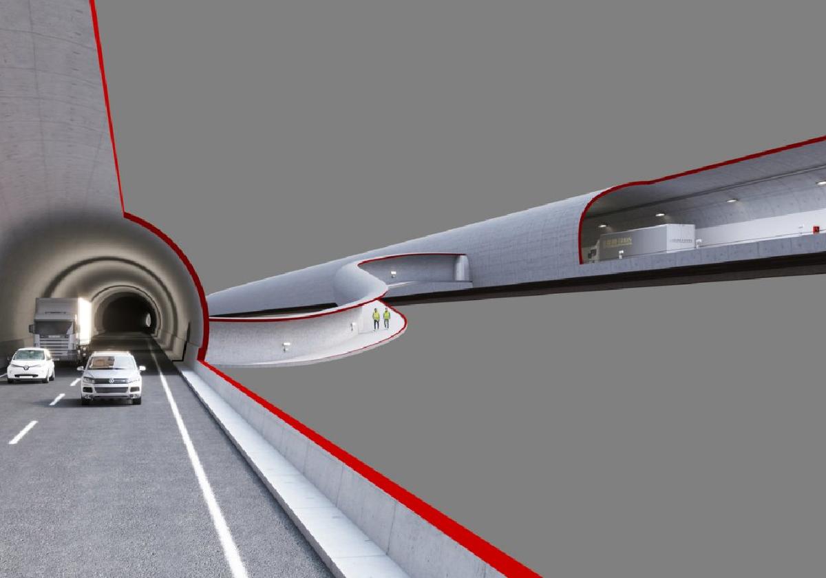 Recreación del futuro túnel, la obra más compleja que se está ejecutando en la Comunidad Foral.
