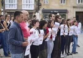 Concentración de ayer de GKS en Vitoria contra la actuación policial.