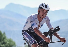 Remco Evenepoel al finalizar la cronoescalada de Peyragudes.