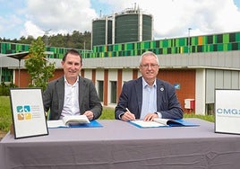 Xabier Zabala, director de la delegación Gipuzkoa-Navarra de GIBISA; y José Ignacio Asensio, presidente de GHK y diputado de Sostenibilidad.