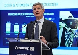 El presidente de Gestamp, Francisco J. Riberas, durante la última junta de accionistas de la empresa.