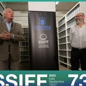Loterías erakundeko presidente Jesús Huerta eta Zinemaldiaren zuzendari José Luis Rebordinos.