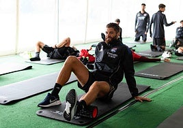 Caleta-Car, durante un entrenamiento en Kufstein con el Lyon.
