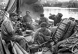 La comida de los pescadores en el Muelle donostiarra.