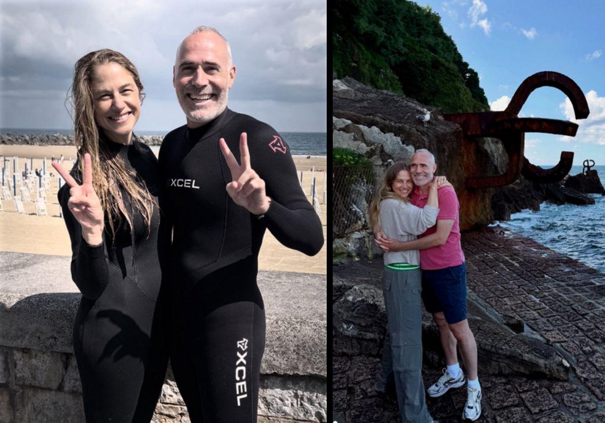 Dos de las imágenes de Martina Klein y Álex Corretja compartidas con sus miles de seguidores en Instagram.