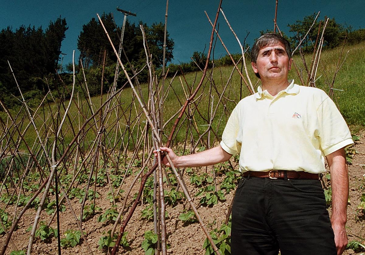 José Mari Korta, en la huerta, en Zumaia, una de sus pasiones predilectas.