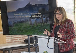 La consejera de Alimentación, Desarrollo Rural, Agricultura y Pesca del Gobierno Vasco, Amaia Barredo, en un discurso reciente.