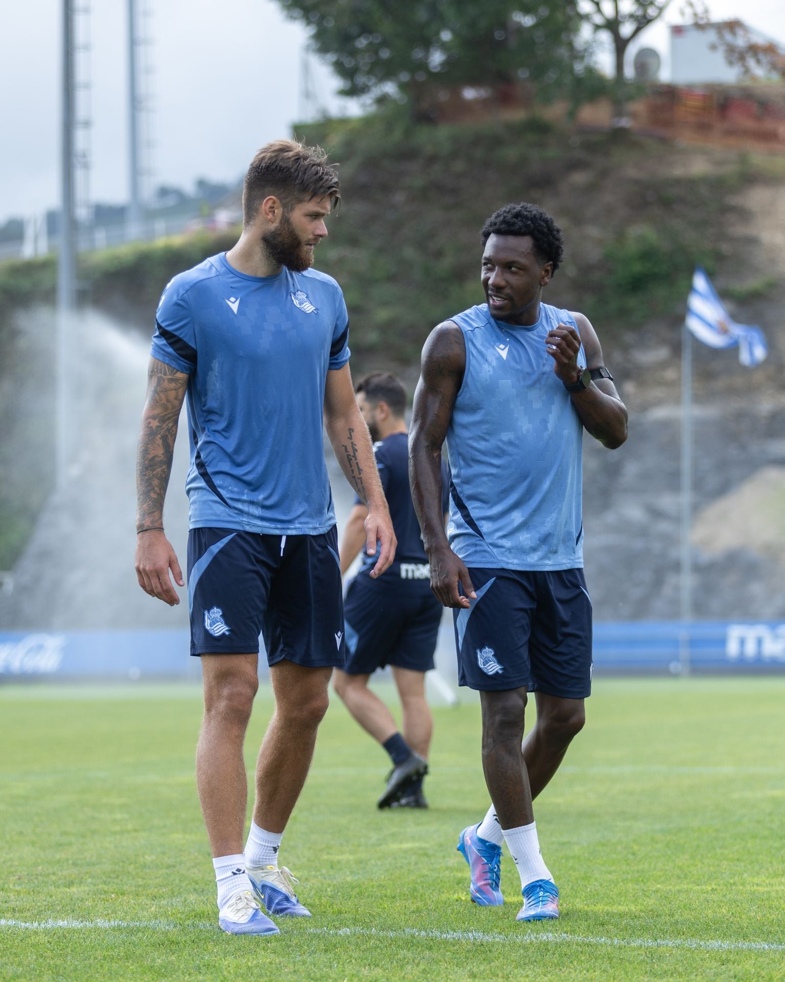 Primer entrenamiento de Caleta-Car y Guedes en Zubieta