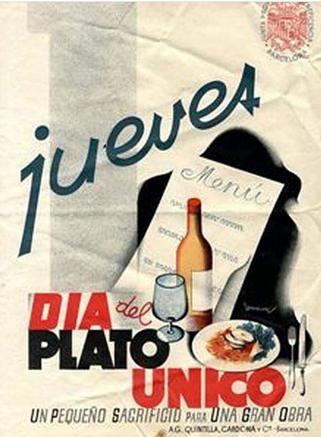 Cartel anunciando el Día del Plato Único.