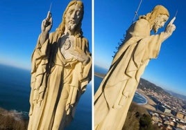 Las imágenes nunca vistas del monumento al Sagrado Corazón de San Sebastián