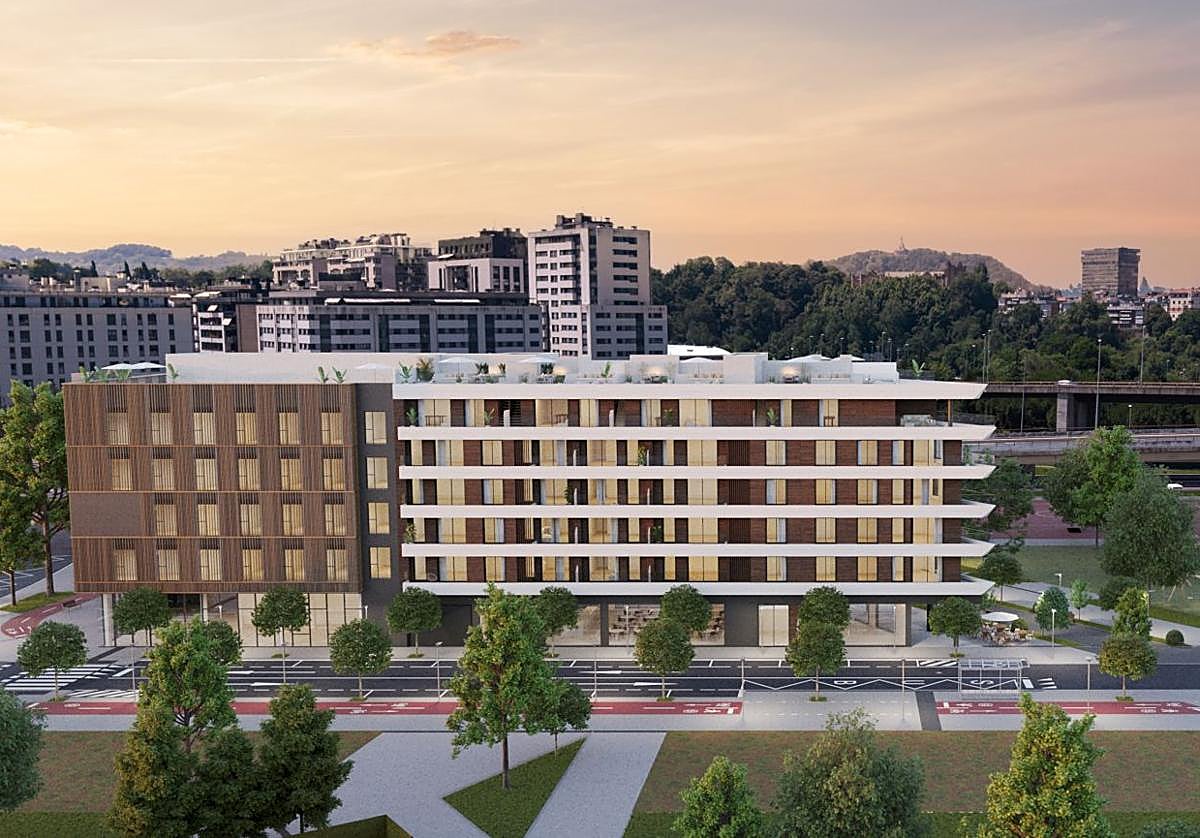 Imagen virtual de la promoción Lore Enea, las últimas viviendas libres de Ciudad Jardín.