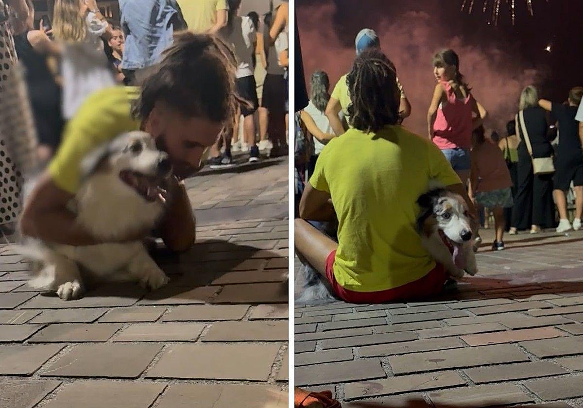 La reacción de un perro a los fuegos artificiales en San Sebastián que reaviva la polémica: «No lo expondría a semejante situación»