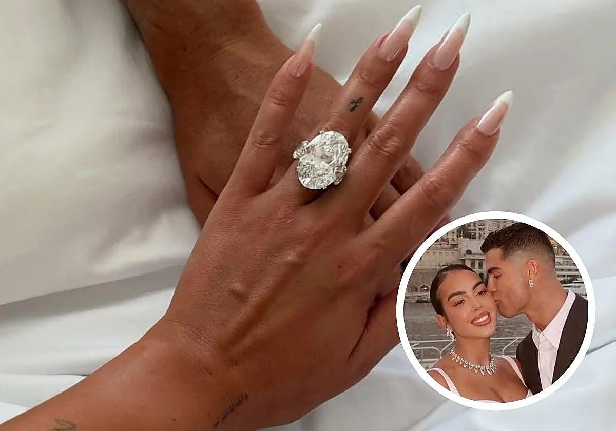 Imagen del anillo de compromiso que Cristiano Ronaldo regaló a Georgina Rodríguez.