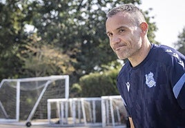 Sergio, antes del último entrenamiento antes del estreno liguero en Valencia