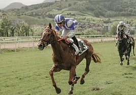 'Naxos' durante una carrera en abril en el hipódromo.