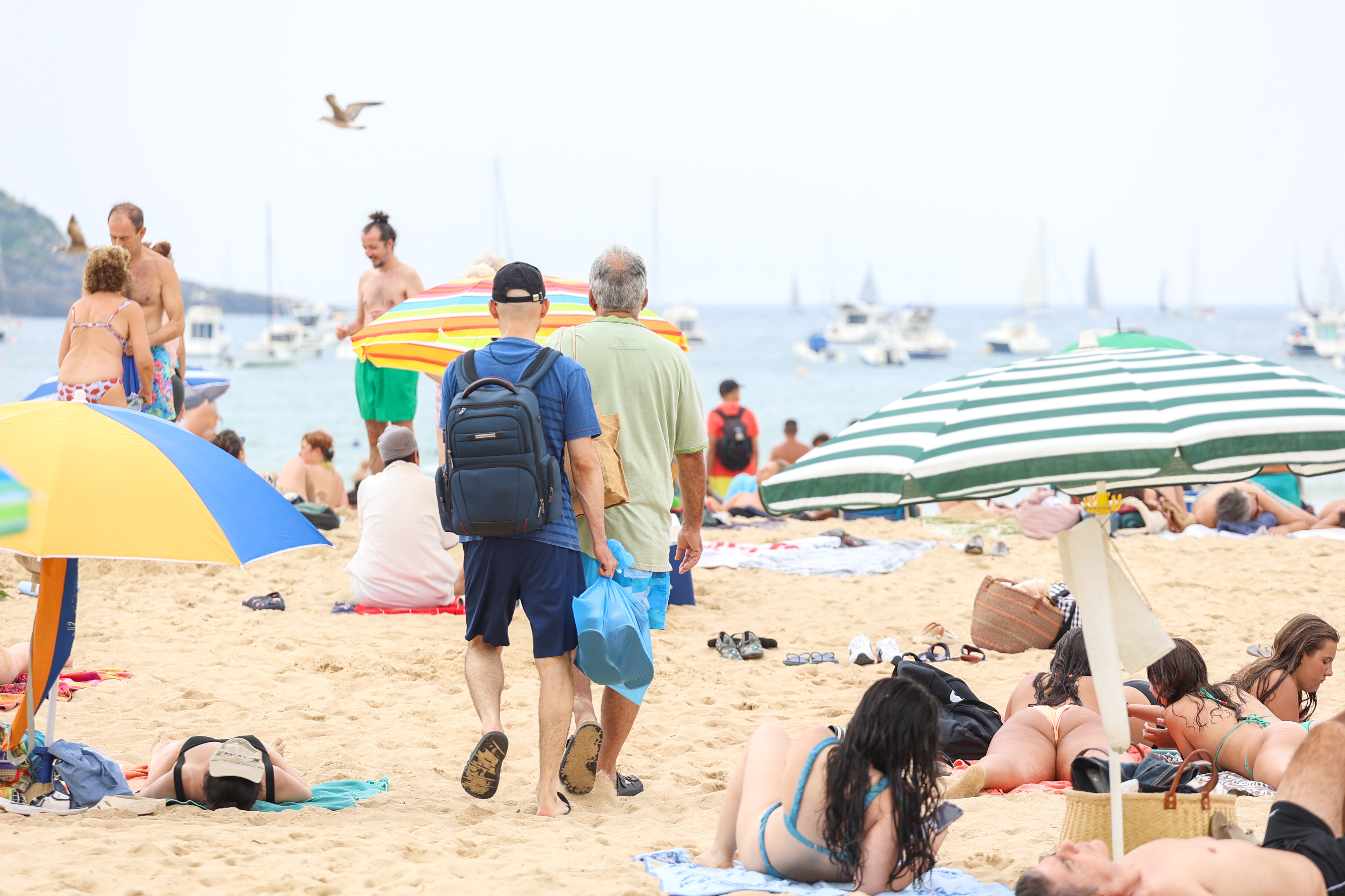 La Concha llena pese a la bajada de 10 grados