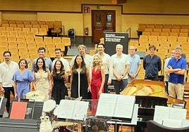 Presentación de la producción de la Quincena Musical 'West Side Story', en la sede de la Euskadidko Orkestra.,