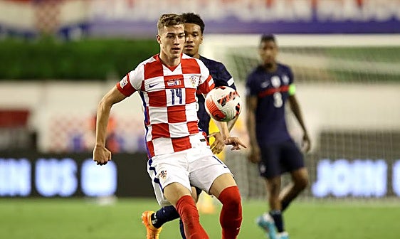 Sucic, durante un partido de Croacia