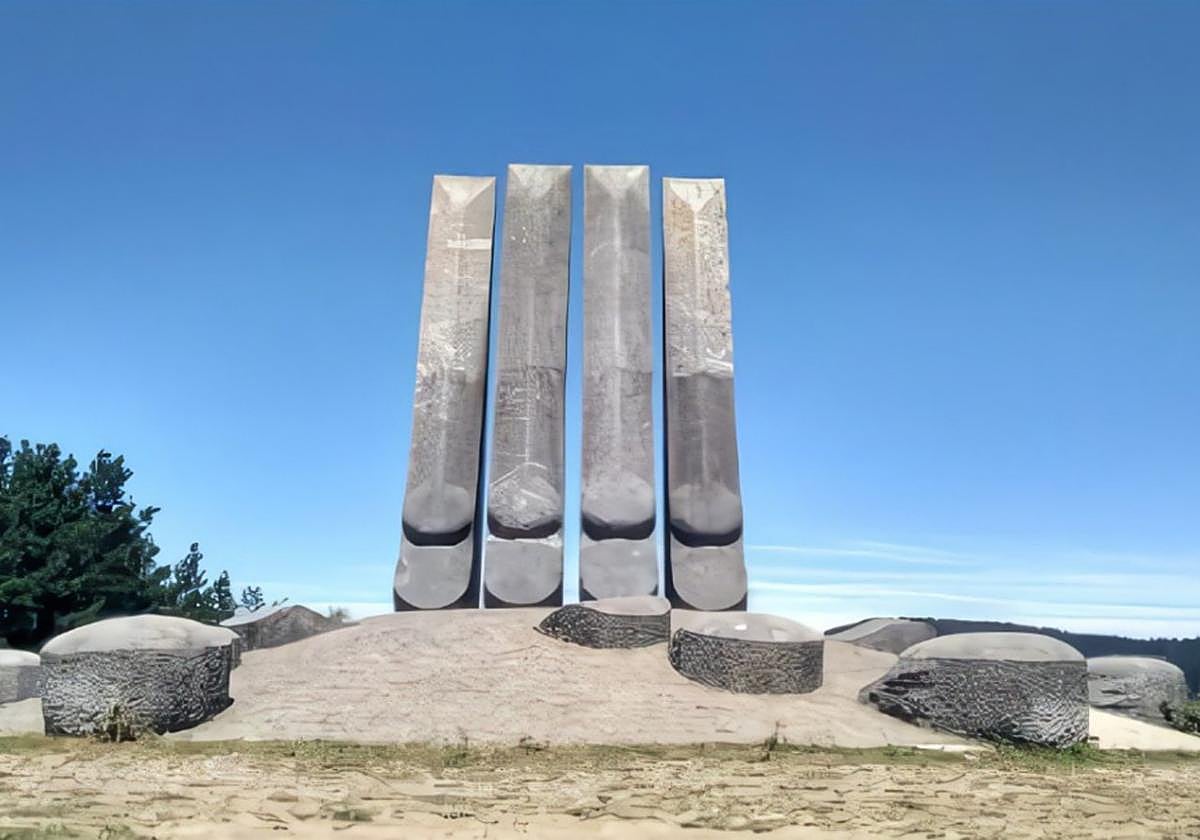 La cima del monte Besaide y final de la ruta Gongetako Meatzetik Besaidera.