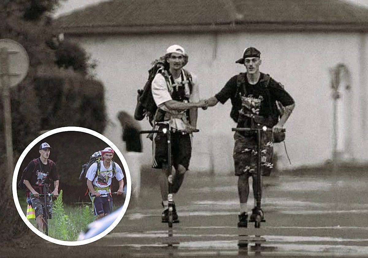 El viaje de dos jóvenes vascos de San Sebastián a París en patinete: «No nos queda nada»