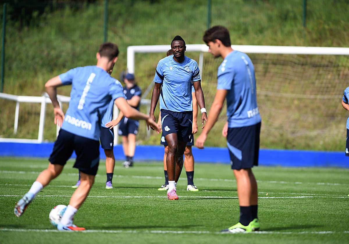 Sadiq aparece durante el entrenamiento de ayer.