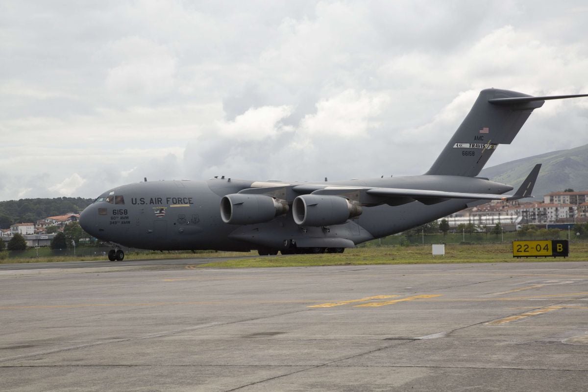 Aterrizaje en Hondarribia del ejército de EE UU, en 2019.