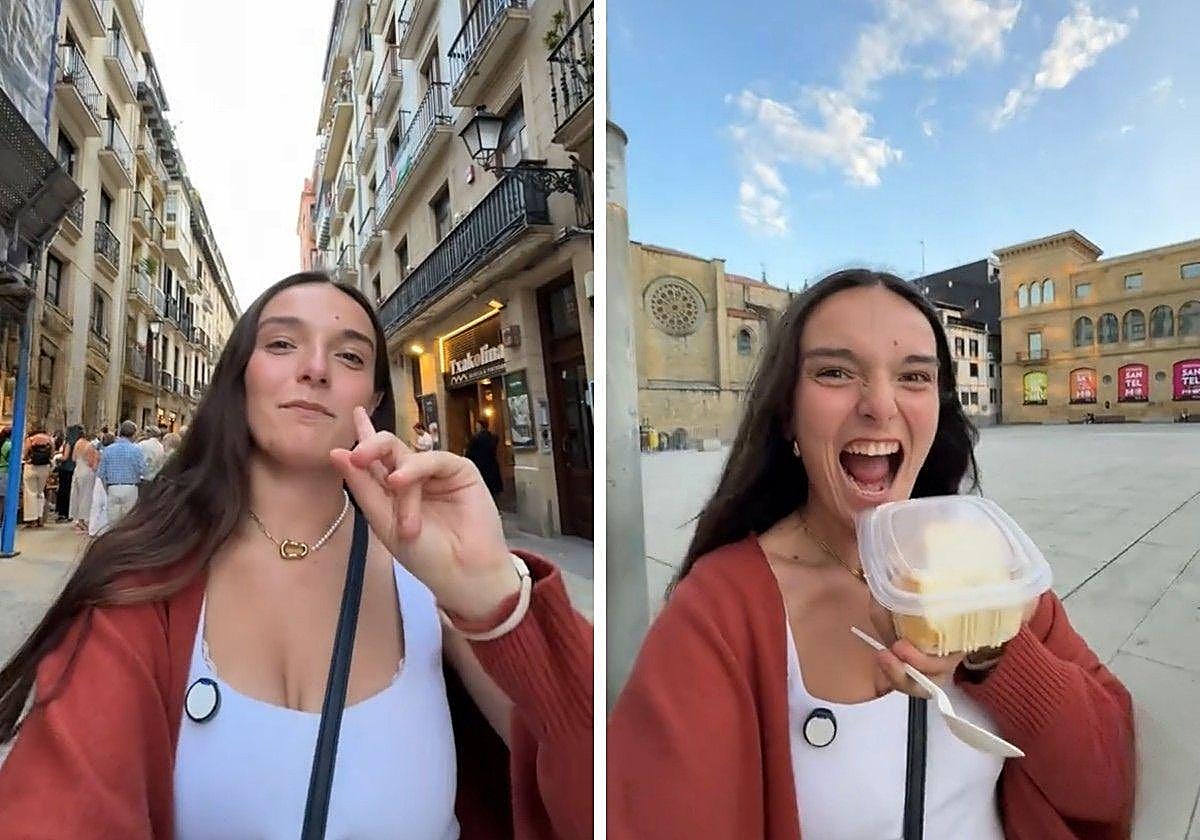 Una joven bilbaína de visita en San Sebastián: «No podía irme sin probar esto»