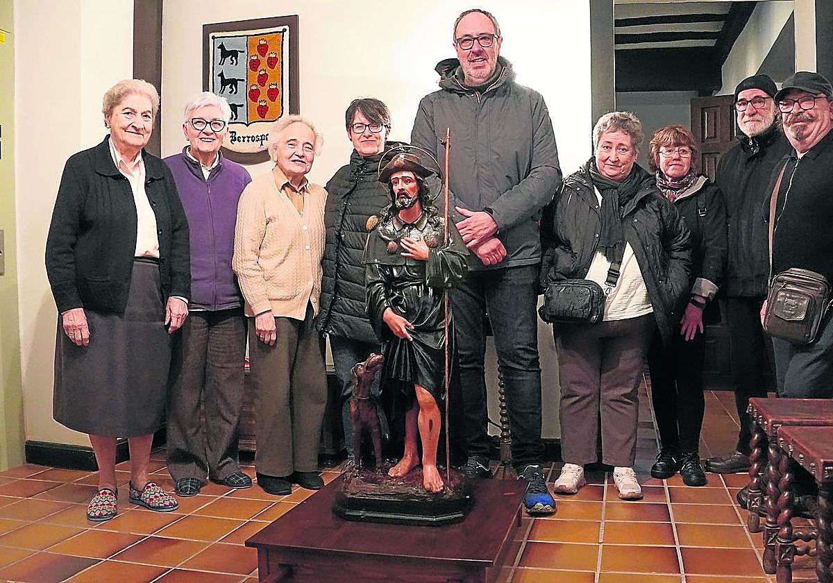 Tras su restauración, la imagen de San Roke estuvo en la capilla de Berrozpe.